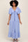 Light Blue Woven Textured Flutter Sleeve V-Neck Tiered Maxi Dress