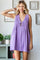 Lavender Deep V-Neck Pleated Front Tie Sleeveless Romper