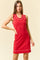 Red Contrast Stitch Sleeveless Mini Dress
