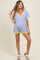 Blue Waffle Knit V-Neck Short Sleeve Maternity Romper