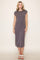 Charcoal Solid Short Sleeve Midi Dress