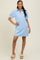 Light Blue Jacquard 1/4 Zip Mini Shirt Dress