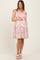 Pink Floral Ruffle Sleeve Tiered Maternity Mini Dress