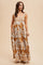 Camel Resort Border Print Maxi Dress
