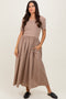Taupe Solid Maxi Dress