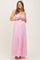 Light Pink Gathered Front Tie Maternity Maxi Dress