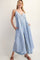 Light Blue Chambray V-Neck Sleeveless Wide Leg Jumpsuit