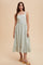 Mint Green Striped Cotton Sleeveless Dress