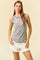 Grey Leopard Printed Ruffle Tank Top