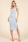 Blue Floral Ditsy Cap Sleeve Side Slit Midi Dress