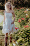 Ivory Floral Smocked Waist Ruffle Accent Dress