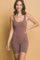Mocha Ribbed Knit Tank Top Romper