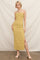Yellow Ruffle Tiered Fitted Maxi Dress