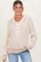 Cream Chunky Rib Striped Detail Polo Maternity Sweater