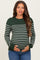 Forest Green Striped Knit Maternity Long Sleeve Top