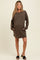 Brown Oversized Long Sleeve Maternity T-Shirt Dress