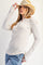 Cream Mixed Print Henley Long Sleeve Top