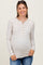 Cream Mixed Print Maternity Henley Long Sleeve Top