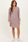 Taupe Rib Knit Long Sleeve Dress