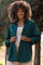 Forest Green Plaid Linen Blend Maternity Button Down Shirt