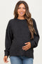 Black Brushed Ribbed Knit Maternity Pullover
