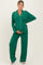 Green Button Down Top Wide Leg Pant Maternity Pajama Set