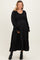 Black Smocked Tiered Long Sleeve Plus Maternity Maxi Dress