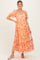 Peach Floral Maternity Midi Dress