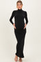 Black Turtleneck Long Sleeve Maternity Maxi Dress