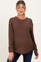 Brown Knit Pullover Maternity Sweater