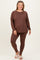 Brown Brushed Knit Oversized Top and Legging Maternity Plus Set