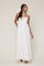 White Waffle Knit Sweetheart Neckline Sleeveless Maxi Dress