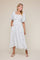 Ivory Floral Puff Sleeve Tie Front Midi Dress