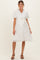 Cream Floral Embroidered Tie Waist Maternity Dress