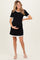 Black Ribbed Knit Ruffle Trim Maternity Mini Dress
