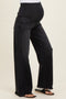 Black Frayed Hem Wide Leg Maternity Jeans