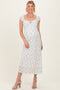 Ivory Multi Floral Cap Sleeve Maternity Midi Dress
