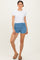 Blue Ruched Side Lounge Shorts