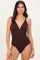 Brown O-Ring Strappy Back Swimsuit