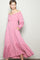 Pink Off Shoulder Button Accent Maxi Dress
