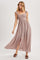 Mauve Cinched Smocked Bust Sleeveless Maxi Dress
