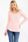 Light Pink Pointelle Knit Henley Top