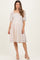 Beige Lace Jacquard Puff Sleeve Maternity Dress