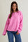 Hot Pink Classic Crew Neck Button Cardigan