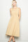 Yellow Gingham Smocked Sleeveless Midi Dress