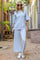 Light Blue Ankle Wide Leg Lounge Pants