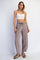 Mocha Mineral Wash Barrel Leg Lounge Pants