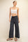 Black Mineral Wash Wide Leg Ankle Pants