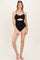 Black Ruched Crisscross Back Cut Out Swimsuit