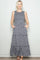 Black Floral Smocked Sleeveless Tiered Maxi Dress